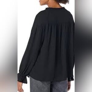 Zac & Rachel|NWT black knit long sleeve slouchy top,ruching mock neck•••